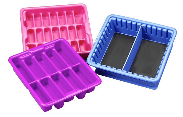Blue, pink, purple environmentally friendly plastic
