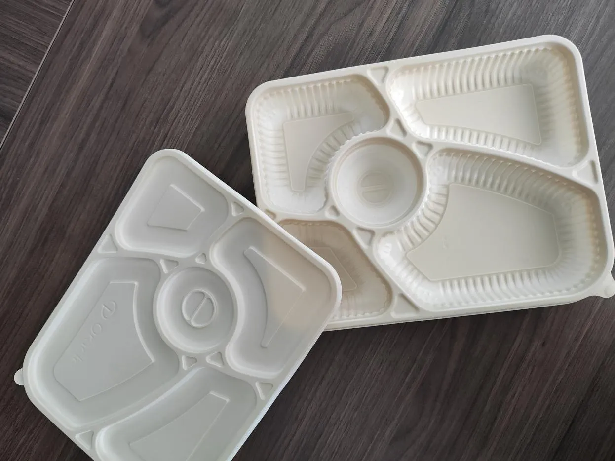 Biodegradable compartment food trays with lids