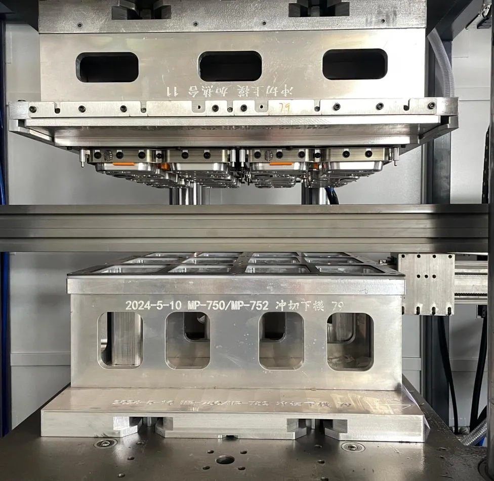 Upper and lower molds on thermoforming machines