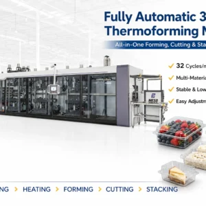 Meso Ms900700 Fully Automatic 3 Station Thermoforming Machine For Pet Pp Pla Food Containers