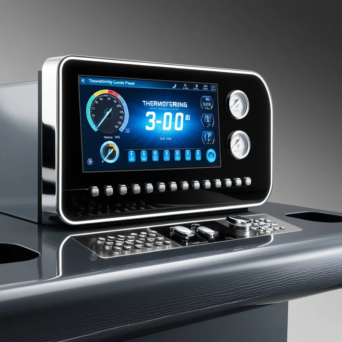 Overview of a Thermoforming Control Panel with real-time machine data.