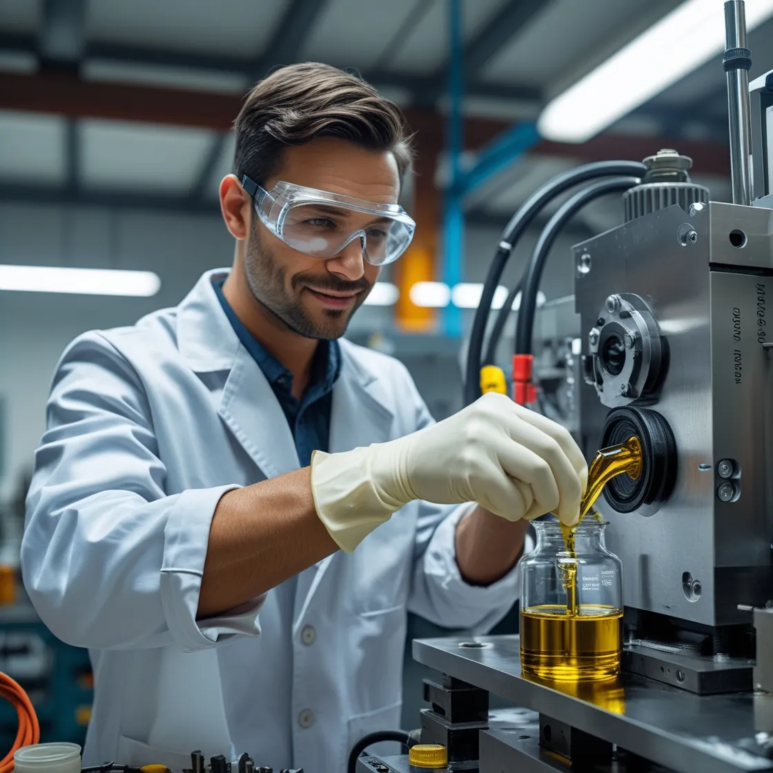 Changing vacuum pump oil for optimal system performance.