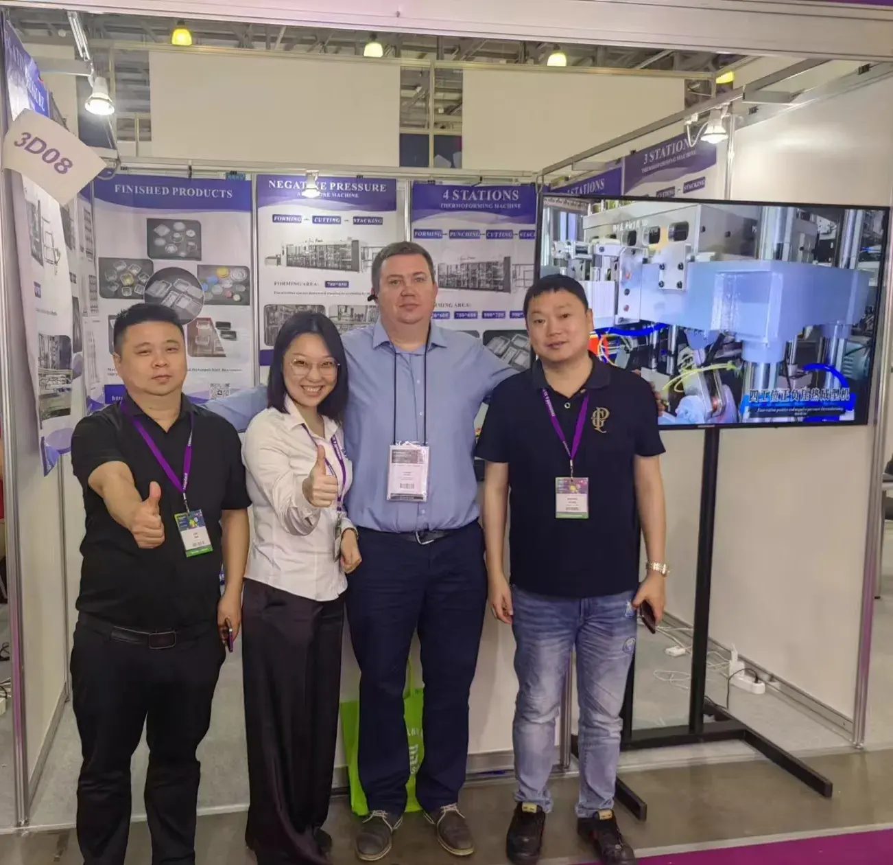 Heavy duty industrial parts thermoforming machine delivered DDP to Rosplast 2024 Moscow Russia