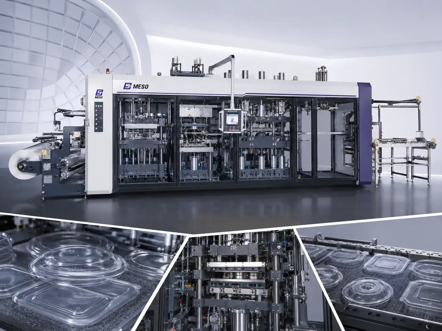 MESO Automatic Plastic Lid and Plate Thermoforming Machine for High-Speed Food Container Cover Production