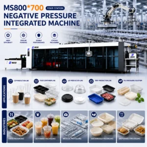MESO MS800*700 4-Station Negative Pressure Machine for PLA, Medical and Beverage Cup Production Lines